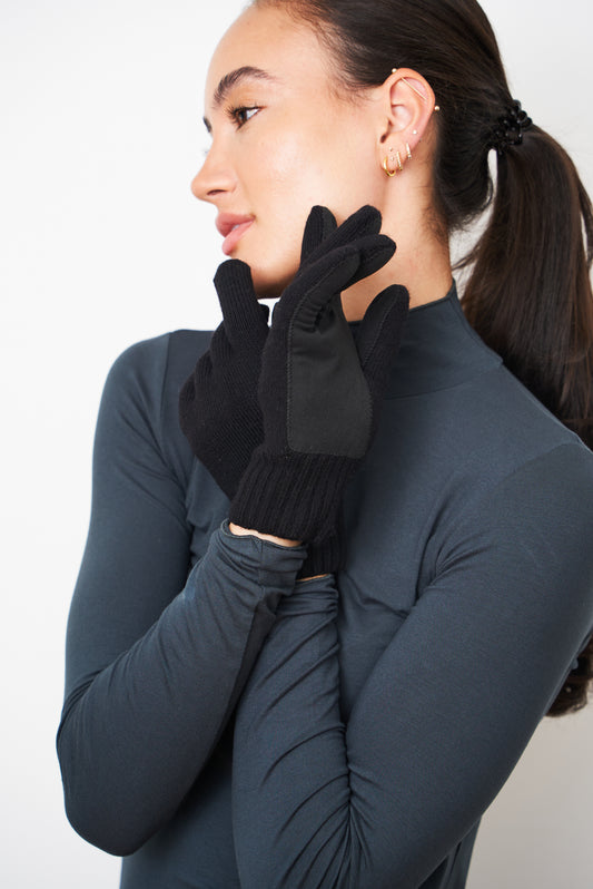 Unisex Merino Wool Gloves with Self-Heating Liner and Palm Patch