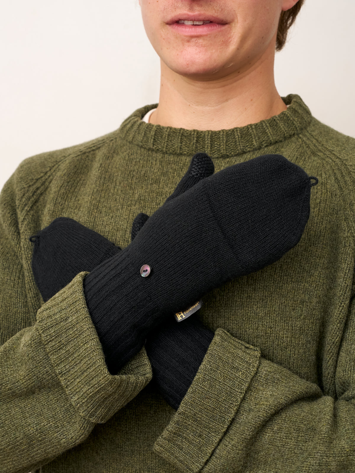 Unisex Wool Blend Flip Top Mittens With Heat Retention