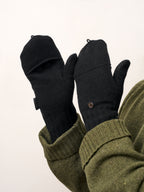 Unisex Wool Blend Flip Top Mittens With Heat Retention