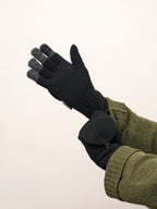 Unisex Wool Blend Flip Top Mittens With Heat Retention