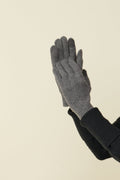 Grey Heather cashmere glove with a self-heating liner and touchscreen fingertips